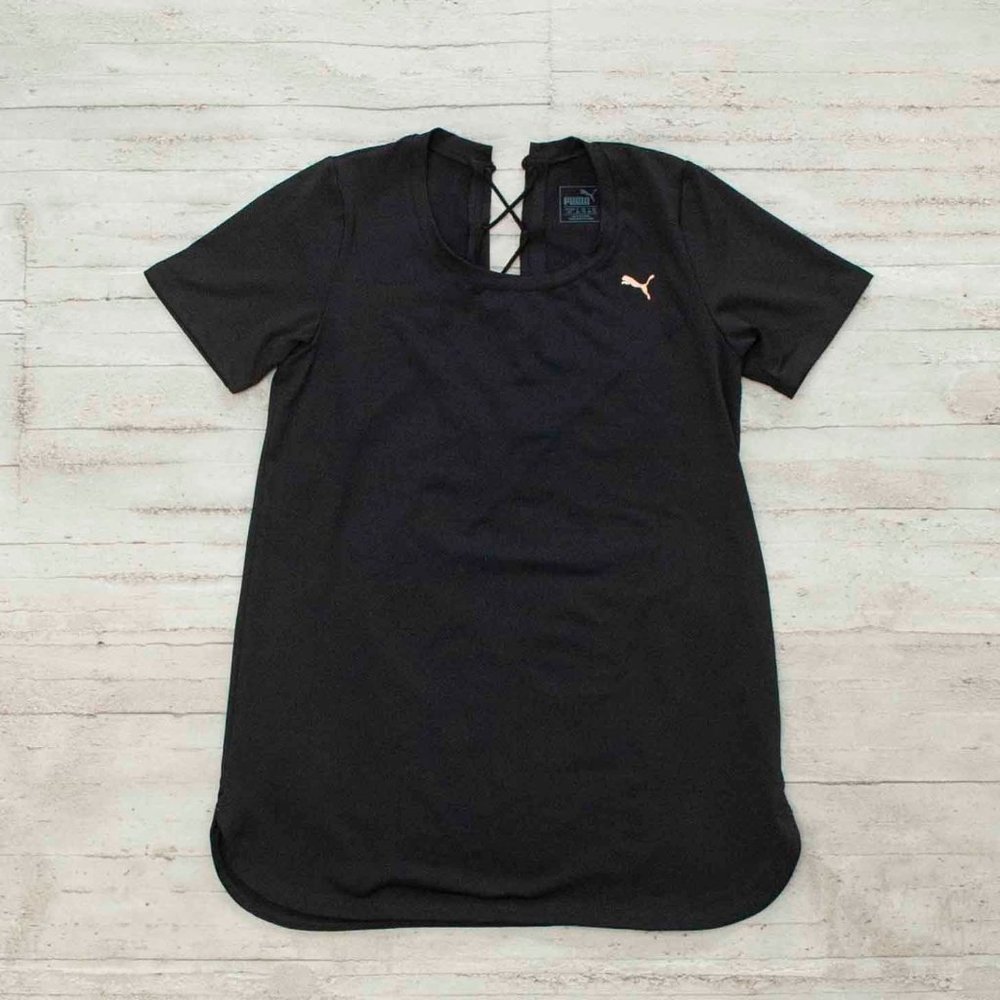 Puma Lace Up Back Black Ops Tunic Activewear Top size S